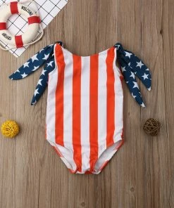 Onlineamericanstore TELOTUNY Girls Swimsuit Cotton 4th Of July Stars Striped Bikini Swimwear Bathing Suit 2019 Summer Toddler Baby Swimwear 19L0423