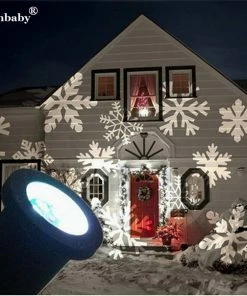 Tanbaby 2nd. Store Tanbaby Laser Projector Waterproof Moving Snow Snowflake Laser SpotLight Christmas New Year LED Stage Party Light Garden DJ DMX