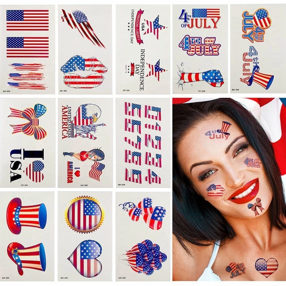 The American Store Tattoo Stickers US Country Flag Tattoo Stickers Body Face Art Tattoo Decals For National Day Independence Day 4th Of July 14 The American Store Tattoo Stickers US Country Flag Tattoo Stickers Body Face Art Tattoo Decals For National Day Independence Day 4th Of July