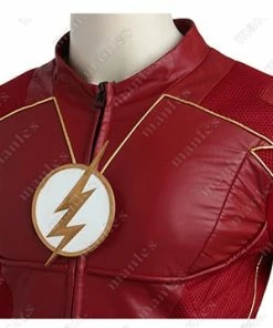 The American Store Superheroes Mens Costumes The Flash Season 4 Cosplay Barry Allen Costume Dc Comics Jacket Superhero Outfit Halloween Mask Adult Men Custom Made Leather