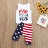 Onlineamericanstore Toddler Baby Girls Boys Stars Striped Tops Vest T Shirt 4th Of July Outfits Set Cool Adorable Baby Kid Clothes August 8 Kids Clothing