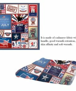 Onlineamericanstore Patriotic Theme Party Supplies USA Independent's Day Camping Throw Blanket 4th Of July Home Decoration Pad Blanket Picnic Beach Decorative 3D Printed Mat