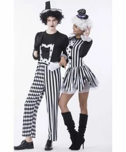Umorden Official Store Couple Halloween Costume Umorden Carnival Party Halloween Circus Clown Costumes Men Mad Hatter Costume Women Adult Magician Cosplay Fancy Dress Couple