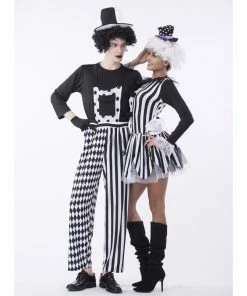 Umorden Official Store Couple Halloween Costume Umorden Carnival Party Halloween Circus Clown Costumes Men Mad Hatter Costume Women Adult Magician Cosplay Fancy Dress Couple