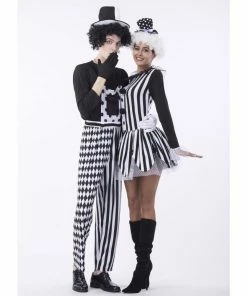 Umorden Official Store Couple Halloween Costume Umorden Carnival Party Halloween Circus Clown Costumes Men Mad Hatter Costume Women Adult Magician Cosplay Fancy Dress Couple