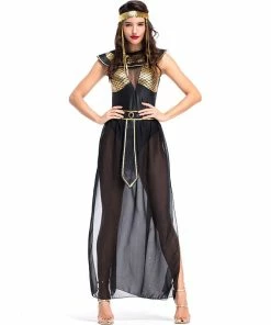 Umorden Official Store Umorden Carnival Party Halloween Egyptian Cleopatra Costume Women Adult Egypt Queen Cosplay Costumes Sexy Golden Fancy Dress Halloween Women Costumes