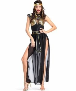 Umorden Official Store Umorden Carnival Party Halloween Egyptian Cleopatra Costume Women Adult Egypt Queen Cosplay Costumes Sexy Golden Fancy Dress Halloween Women Costumes