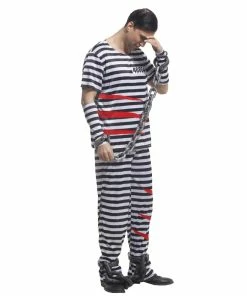 Umorden Official Store Umorden Carnival Party Halloween Prisoner Costumes Men Women Couple Adult Violent Prisoner Cosplay Fancy Dresses Set
