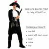 Umorden Official Store Umorden Halloween Pirate Costumes Adult Men Women Captain Pirate Costume Black Gold Printing Fantasia Carnival Cosplay Couple