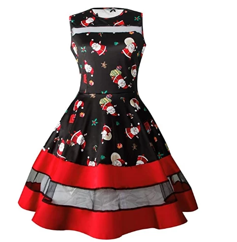 The American Store Womens Ladies Santa Snowman Christmas Dress Sleeveless Xmas Swing Retro Skater Dresses Knee-Length A-Line Christmas Women Clothing 3 The American Store Womens Ladies Santa Snowman Christmas Dress Sleeveless Xmas Swing Retro Skater Dresses Knee-Length A-Line Christmas Women Clothing