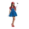Retro Costume Store Halloween Women Costumes 3PCS Women's Super Mario Dress Costume With Hat Moustache Luigi Lady's Female Deluxe Halloween Costumes Party Outfits