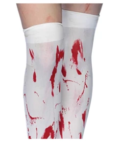 The American Store 2018 Funny Cosplay Striped Over The Knee Stockings Halloween Blood Forked Bone Pattern Women's Cosplay Terror Blood Socks