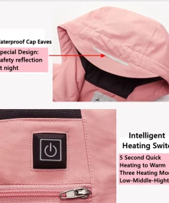 The American Store Men Winter Thick USB Heating Cotton Jacket Waterproof Windbreaker Hooded Winter Coat Men Thick Warm Mens Winter Jacket Parka