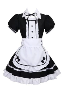 Lucy88 Sexy French Maid Costume Sweet Gothic Lolita Dress Anime Cosplay Sissy Maid Uniform Plus Size Halloween Costumes For Women