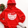 The American Store Christmas Sweater 2020 Winter Santa Claus Printed Hooded Outfits Christmas Family Collection