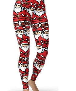 Onlineamericanstore Christmas Women Clothing Santa Claus Leggings, Christmas Leggings, Holiday Leggings, Christmas Clothing, Capris, Christmas Outfit, Yoga Shorts, Christmas Yoga Pants