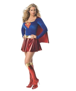 Fantasy Sky Store Supergirl Cosplay Costumes Super Woman Sexy Fancy Dress With Boots Girls Superman Battle Suit Halloween Cosplay Costumes Halloween Women Costumes