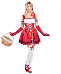 WSHDD Store S-6XL Sexy Women Little Red Riding Hood Costumes Adult Anime Cosplay Fantasy Game Uniforms Halloween Party Fancy Dress Halloween Women Costumes