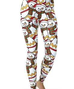 Onlineamericanstore Christmas Women Clothing Snowman Leggings, Christmas Leggings, Yoga Pants, Capris, Holiday Leggings, Yoga Shorts, Christmas Pants, Christmas Outfit, Christmas Gift