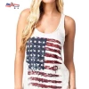 Onlineamericanstore UNIQUEONE Fashion Women Patriotic American Flag Print Sleeveless Casual T-Shirt & Tank Top