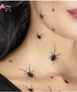 Onlineamericanstore Halloween Prop Halloween Spider Tattoos For Halloween Party Costumes & Decorations - Halloween Temporary Tattoos & Bag Fillers