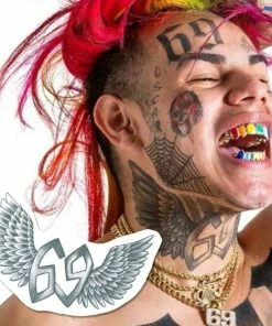 The American Store Tekashi 69 Neck Temporary Tattoo - Tekashi69 Halloween Costume | Rappers Temporary Tattoos Halloween Temporary Tekashi69 Tattoos