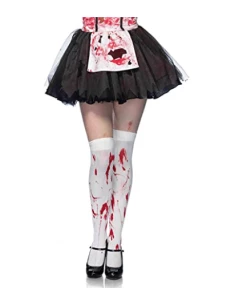 The American Store 2018 Funny Cosplay Striped Over The Knee Stockings Halloween Blood Forked Bone Pattern Women's Cosplay Terror Blood Socks