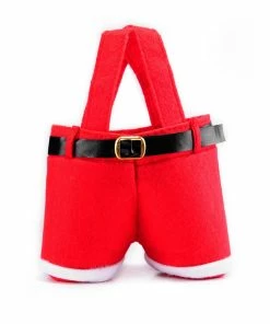 The American Store Christmas Gift Bag Collection Useful 1Pc Merry Christmas Gift Treat Candy Wine Bottle Holder Santa Claus Suspender Pants Trousers Decor Christmas Gift Bags