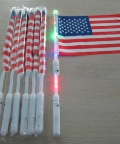 Onlineamericanstore American Flag Whosale 20CM*30 Cm American Hand LED Flag 4th Of July Independence Day USA Banner Flags LED Flag Party Supplies 300pcs/lot