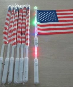 Onlineamericanstore American Flag Whosale 20CM*30 Cm American Hand LED Flag 4th Of July Independence Day USA Banner Flags LED Flag Party Supplies 300pcs/lot