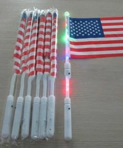 Onlineamericanstore American Flag Whosale 20CM*30 Cm American Hand LED Flag 4th Of July Independence Day USA Banner Flags LED Flag Party Supplies 300pcs/lot