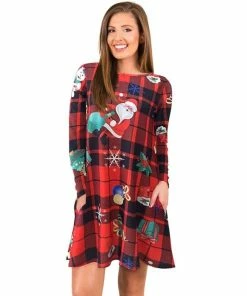 TUREN Store Women Christmas Dress 2018 Floral Vintage Dress Full Sleeve Casual Elegant Party Festival Gift Dresses Vestidos Plus Size Christmas Women Clothing