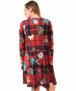 TUREN Store Women Christmas Dress 2018 Floral Vintage Dress Full Sleeve Casual Elegant Party Festival Gift Dresses Vestidos Plus Size Christmas Women Clothing