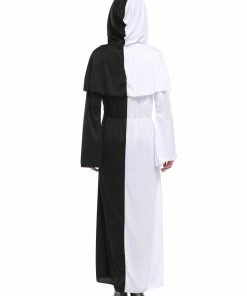 Online American Store Couple Halloween Costume Women Men Couple Black White Ghost Cosplay Cloak Devil Set Lover Carnival Dresses Devil Hooded Cloak Halloween Cosplay Costumes