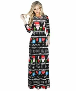The American Store Christmas Women Clothing Women Winter Dresses 2018 Christmas Tree Long Dress Casual Long Sleeve Print Party Dress Plus Size Maxi Dress Vestidos Robe 3XL 36 The American Store Christmas Women Clothing Women Winter Dresses 2018 Christmas Tree Long Dress Casual Long Sleeve Print Party Dress Plus Size Maxi Dress Vestidos Robe 3XL