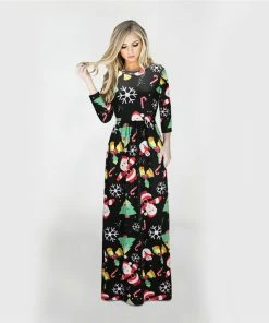 The American Store Christmas Women Clothing Women Winter Dresses 2018 Christmas Tree Long Dress Casual Long Sleeve Print Party Dress Plus Size Maxi Dress Vestidos Robe 3XL 27 The American Store Christmas Women Clothing Women Winter Dresses 2018 Christmas Tree Long Dress Casual Long Sleeve Print Party Dress Plus Size Maxi Dress Vestidos Robe 3XL