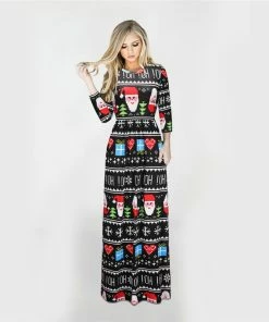 The American Store Christmas Women Clothing Women Winter Dresses 2018 Christmas Tree Long Dress Casual Long Sleeve Print Party Dress Plus Size Maxi Dress Vestidos Robe 3XL 24 The American Store Christmas Women Clothing Women Winter Dresses 2018 Christmas Tree Long Dress Casual Long Sleeve Print Party Dress Plus Size Maxi Dress Vestidos Robe 3XL