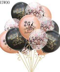 The American Store New Year Collection 15pcs 2019 Happy New Year Balloon Confetti Christmas Balloons Set Rose Gold Latex Ballon Birthday Party Decorations Baby