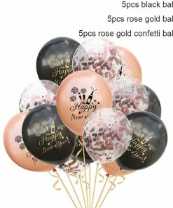 The American Store New Year Collection 15pcs 2019 Happy New Year Balloon Confetti Christmas Balloons Set Rose Gold Latex Ballon Birthday Party Decorations Baby