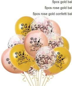 The American Store New Year Collection 15pcs 2019 Happy New Year Balloon Confetti Christmas Balloons Set Rose Gold Latex Ballon Birthday Party Decorations Baby