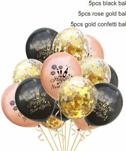 The American Store New Year Collection 15pcs 2019 Happy New Year Balloon Confetti Christmas Balloons Set Rose Gold Latex Ballon Birthday Party Decorations Baby