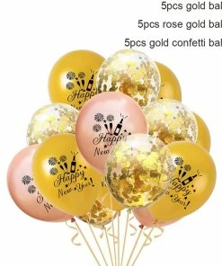 The American Store New Year Collection 15pcs 2019 Happy New Year Balloon Confetti Christmas Balloons Set Rose Gold Latex Ballon Birthday Party Decorations Baby