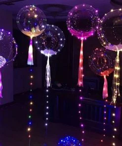 The American Store 18/24inch Clear Bubble Balloon Luminous LED Lights String Up Balloons Round Ball Wedding Hen Party Happy Birthday Supplies New Year Collection