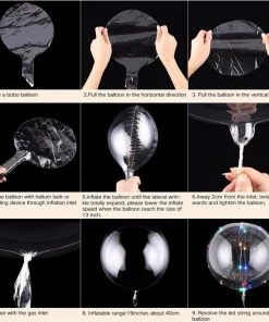 The American Store 18/24inch Clear Bubble Balloon Luminous LED Lights String Up Balloons Round Ball Wedding Hen Party Happy Birthday Supplies New Year Collection