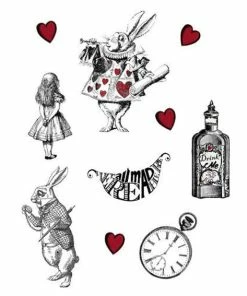 Onlineamericanstore Halloween Temporary Tekashi69 Tattoos Alice Got Inked Temporary Tattoo - Set Of 6 Alice In Wonderland Temporary Tattoo