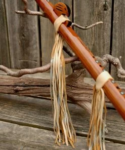 Online American Store Flute Ties, Native American Flute, Native Flute Accessory, Saddle Leather With Tribal Edge, Flute Wrap Native American Collection