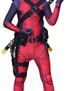 Halloween Factory Store Halloween Costumes Free Shipping Hot Marvel Halloween Cosplay Full Body Deadpool Costume Adult Digital Print Lycra Costume Kids Deadpool Cosplay