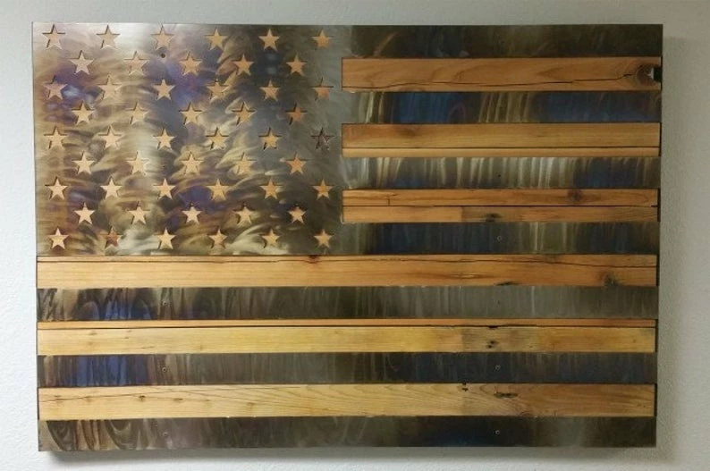 TheCleverVenue Wall Decor & Art USA United States Flag Custom Burn Metal On Reclaimed Wood,2 Sizes, Vintage Style, Nostalgic Patriotic Wall Home Decor,garage Art PTSW145 4 TheCleverVenue Wall Decor & Art USA United States Flag Custom Burn Metal On Reclaimed Wood,2 Sizes, Vintage Style, Nostalgic Patriotic Wall Home Decor,garage Art PTSW145