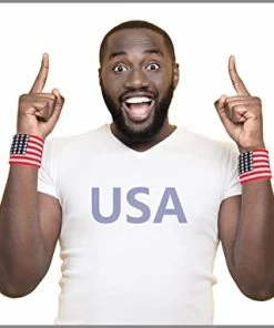 Costume Adventure Clothing Accessories American Flag Sweatband Team USA Sweatband American Apparel Sweatband.