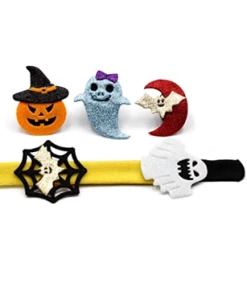 Shop2841004 Store 10 Chrismas Patted Circle Clap Ring Halloween Kids Masquerade Party Performance Pumpkin Witch Ghost Bat Bracelet Ornament Gifts Halloween Kids Clothing